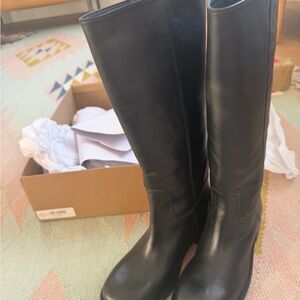 Brand New Steve Madden RIGGS BLACK LEATHER Size 7.5